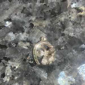 Vintage Sterling Silver Hibiscus and Horseshoe Charm